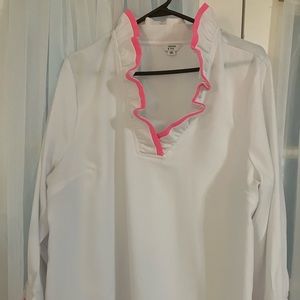 Crown & Ivy ruffle trim blouse